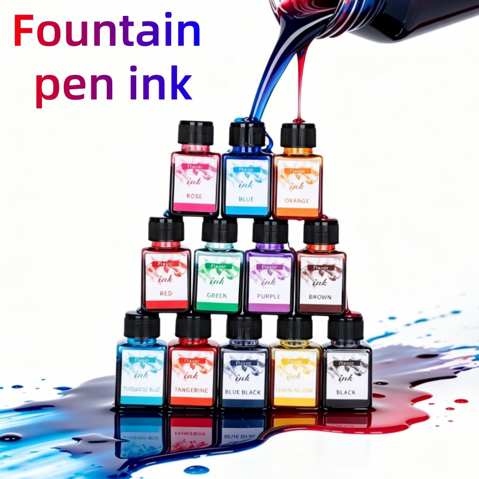 Fountain Pen Bottled Ink - 12 Renkli Dolma Kalem Mürekkebi, 25ml,