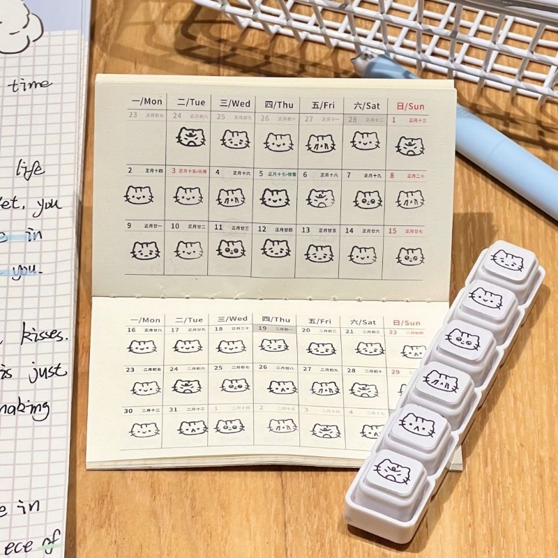 Sevimli Kedi Karikatür Baskılı - Rubber Date Stamp incelemesi ve fiyatı